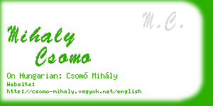 mihaly csomo business card